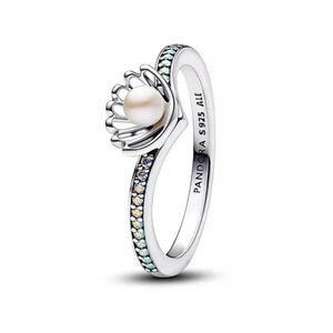 PANDORA Disney Princess Ariel Shell Treated Freshwater Cultured Pearl Ring NWT‎